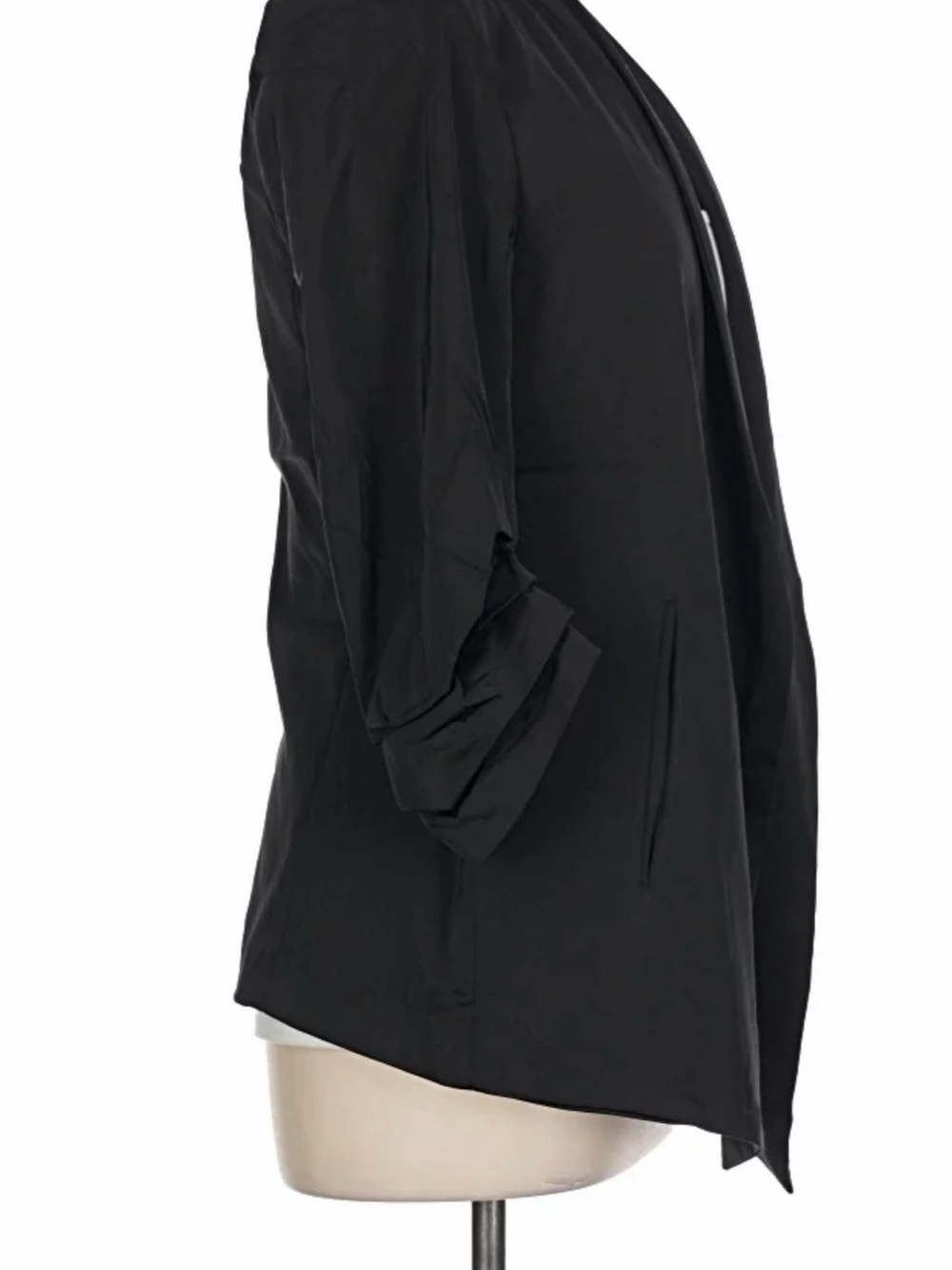 2 RACHEL ZOE Open Front Draped Blazer Jacket 3/4 sleeve stretch coat - Picture 3 of 6